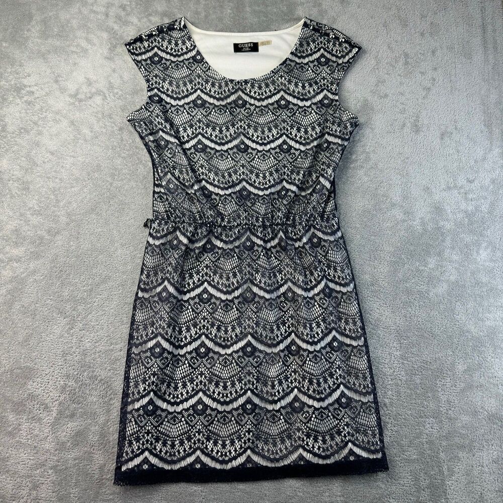 GUESS Los Angeles Dress Women's 8-10 Black Lace Sleeveless Cocktail Party Career